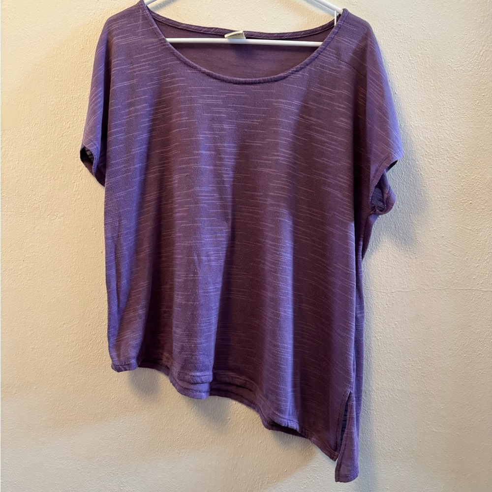 Faded Glory Asymmetrical Light Purple Scoop Neck Top 1X 16W